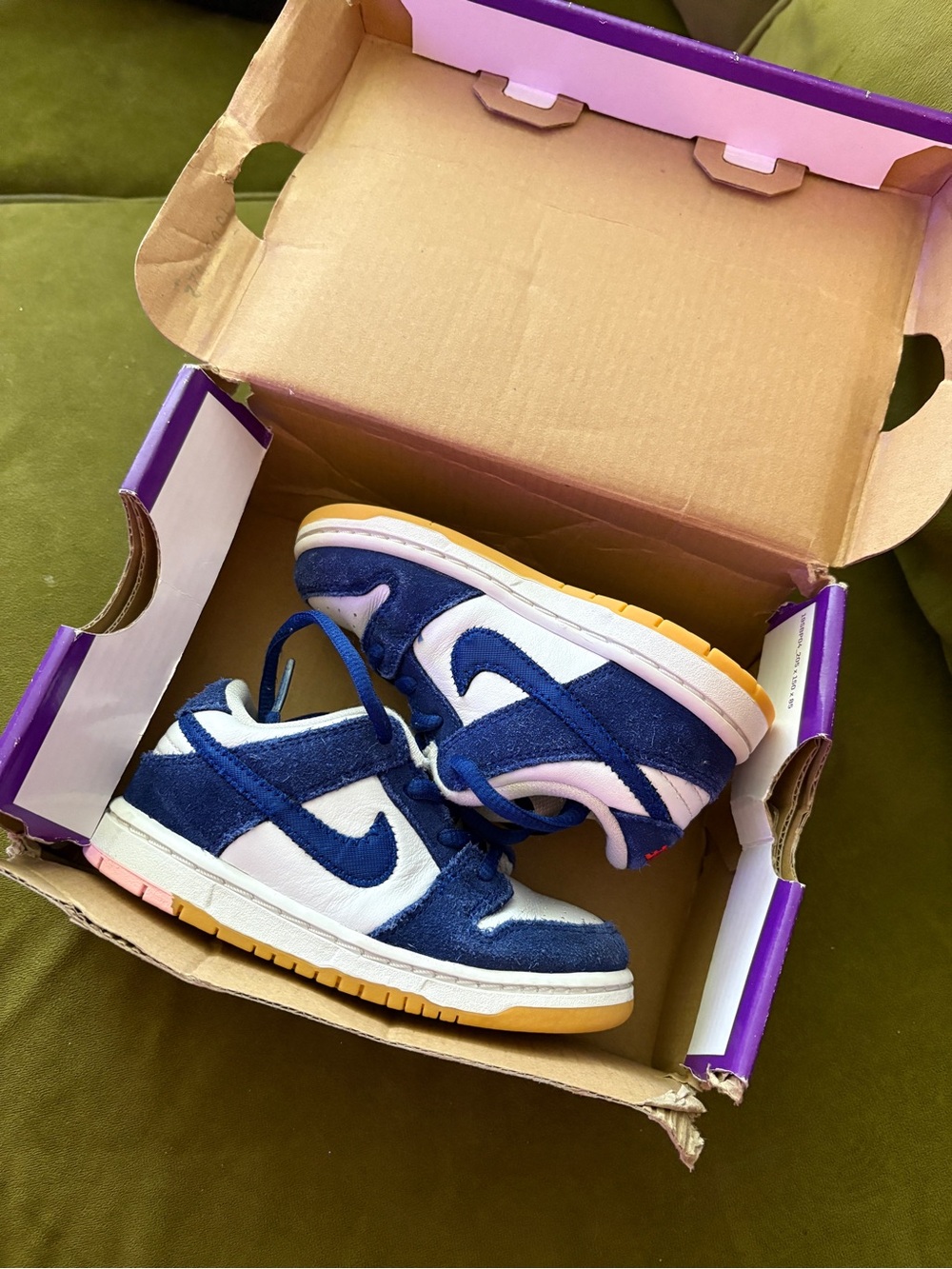 Nike Kids Navy Blue and White Low-Top Sneakers